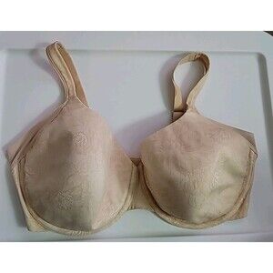 Bali One Smooth U Side-Smoothing Bra 6548 Womens Sz 38DDD Light Beige Underwire